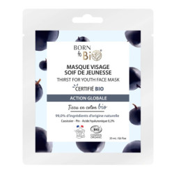 Mascarilla facial Thirst for Youth en algodón Certificada Bio 20ml Born to Bio