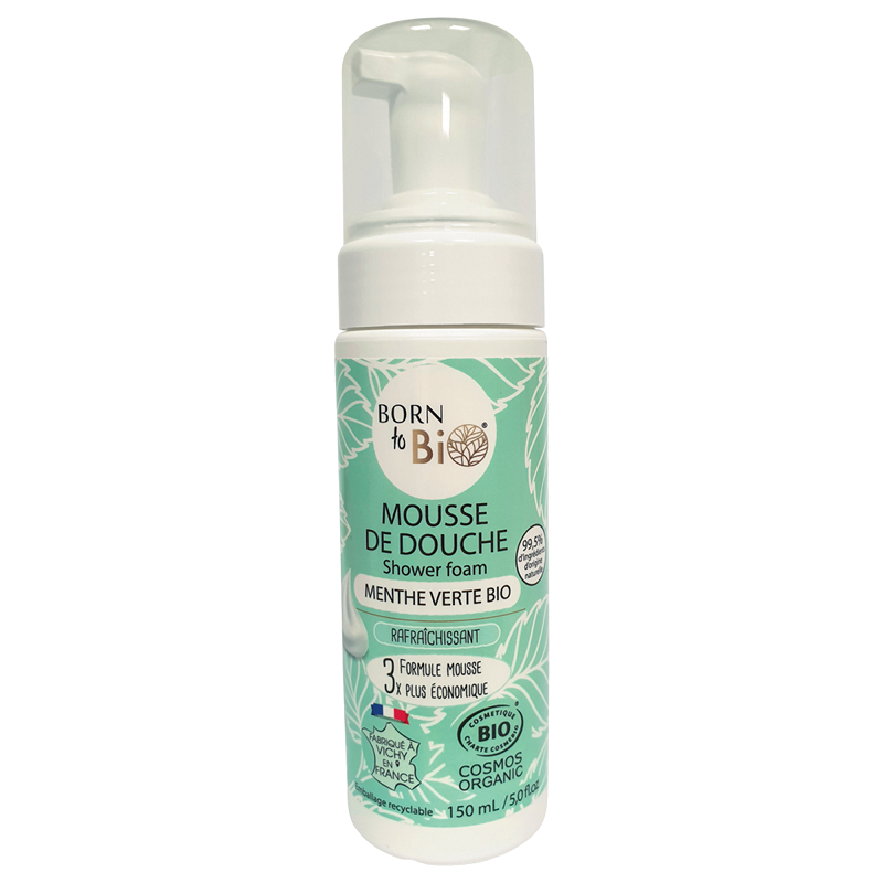 Mousse de Ducha Menta Verde Orgánica Born to Bio 150 ml