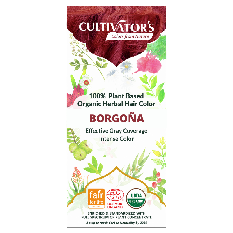 Tinte orgánico Borgoña Cultivator's 100 gr. Ecocert