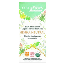 Tinte orgánico Henna Neutra - Platino Cultivators Ecocert 100 gr Uso pref. 10/26