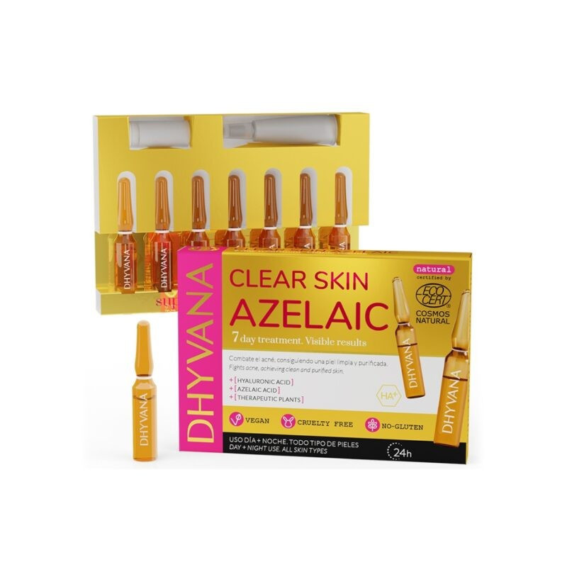 Sérum Anti imperfecciones con Ácido Azelaico - Anti-acné Azelaic Dhyvana (7 Ampollas )