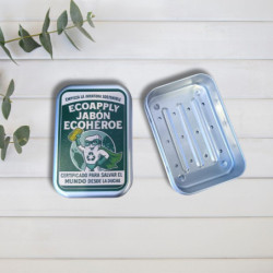 Jabonera de aluminio para sólidos con escurridor Ecoapply -…