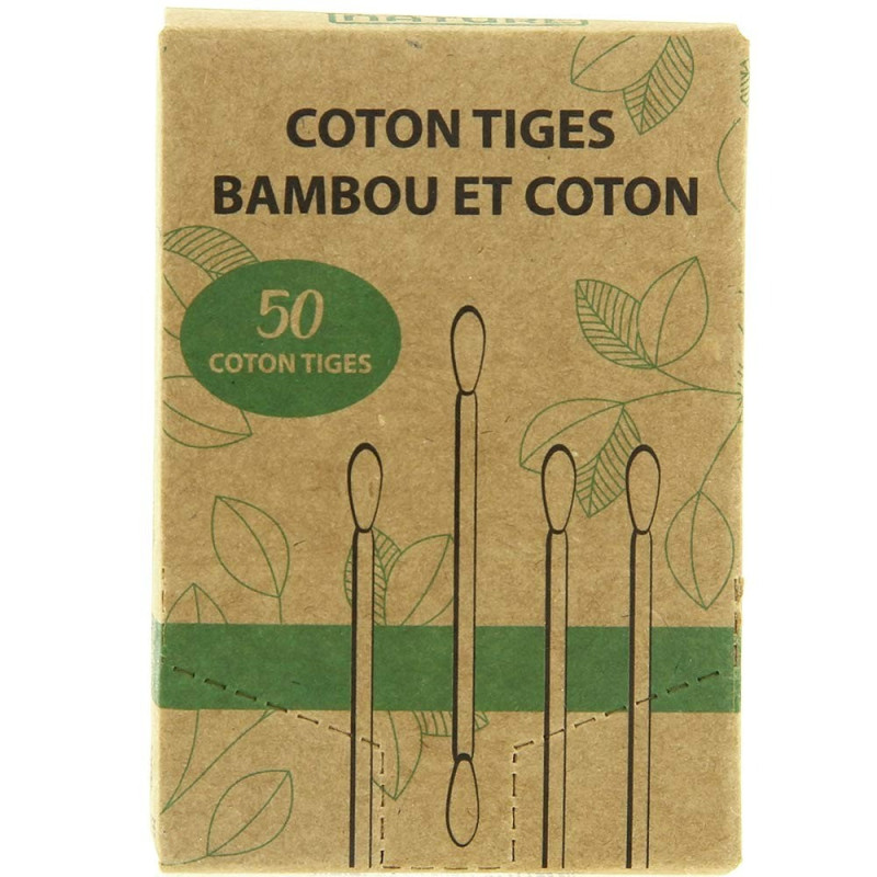 Hisopos de bambú y algodón 50 uds Modelite Nature
